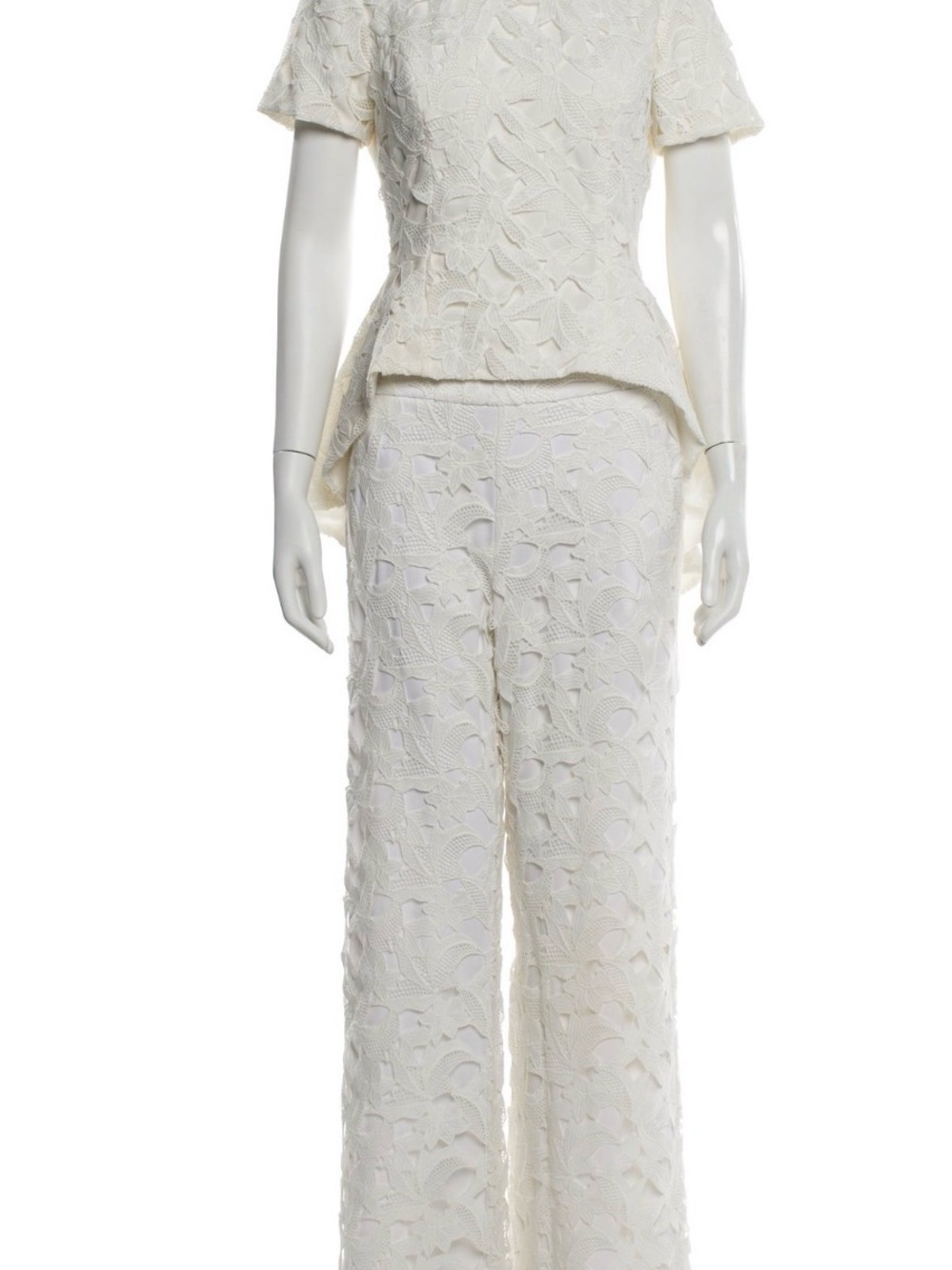 Sachin + Babi Cream Lace Wide-Leg Pants